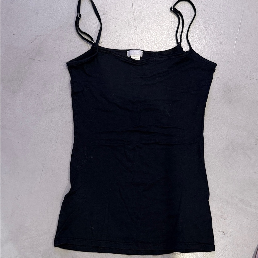 Hanro Black Spaghetti Strap Camisole XS